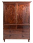 A Regency mahogany linen press,