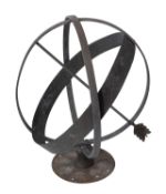A 20th century iron armillary sphere,