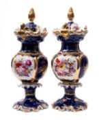 A pair of Chamberlain Worcester porcelain vases and covers,