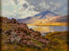 Alfred Oliver (British, active 1886-1921) - Cader Idris, Wales - Oil on canvas - 37.