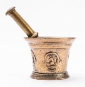 An English bell metal mortar, second half 17th century,