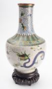 A Chinese cloisonne 'dragon' bottle vase,