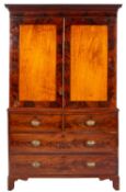 A Regency mahogany linen press,
