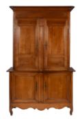 A French chestnut housekeeper's cabinet,