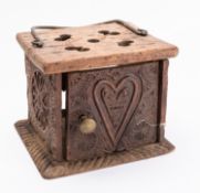 An Anglo-Dutch carved oak foot warmer,