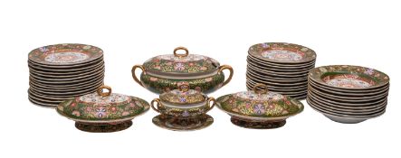 An Ashworth Real Ironstone China dinner service, comprising thirty one plates, eleven soup plates,
