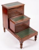 A set of Victorian mahogany bed steps,