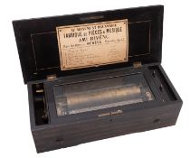 A Swiss rosewood musical box,
