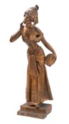 Emmanuel Villanis, French (1858 - 1914), a painted spelter model of a maiden, 'Fleur de Boheme',