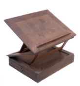 A George II oak and walnut marquetry writing and reading stand,