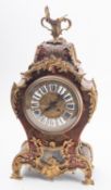 A French Victorian tortoiseshell and brass boulle mantel clock the eight-day duration movement