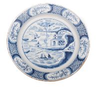 A Dutch blue and white Delft charger,