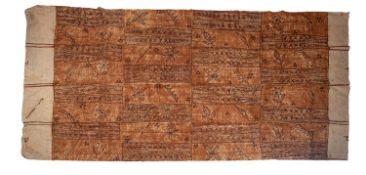 A large South Seas tapa mat, probably Samoan,