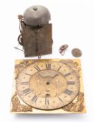 John Coates, Tetbury, a mid-18th century longcase movement and dial,