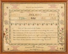 A Victorian needlework sampler, the work of Elizabeth Middleton,