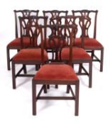 A set of six mahogany side chairs in George III style,