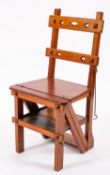 A Victorian mahogany library step-chair in Reformed Gothic taste,