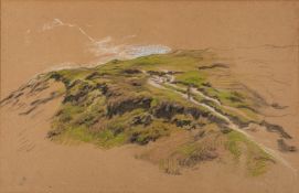 William Linnell (British, 1826-1906) - Mountain Pass, Cadair Idris - Coloured Chalks - 25 x 39cm,