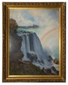 Henri Van Der Hecht (Dutch 1841-1901) - 'Horseshoe Falls from Goat Island' - Oil on canvas - 201 x