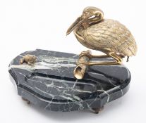 A Continental brass mounted marble desk stand,