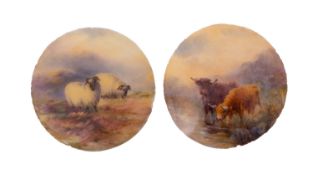 Two Royal Worcester porcelain plaques,
