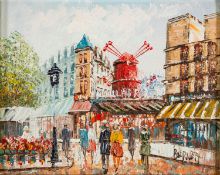 Caroline C. Burnett (American, 1877-1950) Parisian Scenes - A pair of oils on canvas - Each 19.