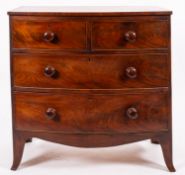 A Regency mahogany bowfront chest of drawers,