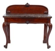 A Victorian marble topped mahogany side table,