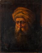 Hirkis Hume Nisbet (Scottish 1849-1923) - Portrait of a bearded man wearing a turban - Oil on