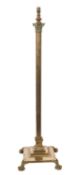 A telescopic brass standard lamp, late 18th /early 20th century; converted from oil,