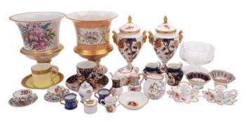 A mixed collection of English miniature porcelain,