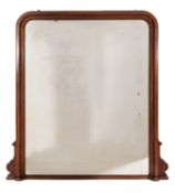 A Victorian mahogany framed mantel mirror,