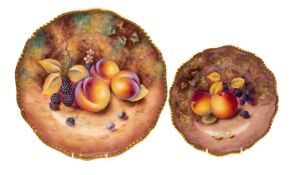 Two Royal Worcester porcelain plates,