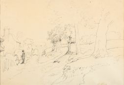 John Linnell (British, 1792-1882) - Portobella Lane, Bayswater - Pencil - 25.