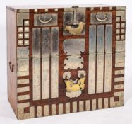 A south east Asian metal mounted hardwood chest,