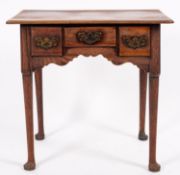 A George II walnut 'lowboy' side table,