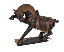An Italian painted plaster model of a show horse,