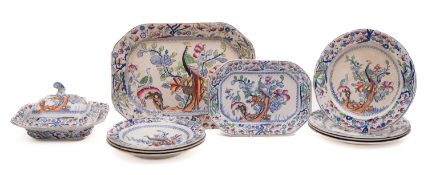 A Masons Patent Ironstone China part dinner service in the Oriental Pheasant pattern,
