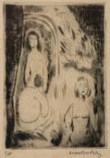 Horace Brodzky (Australian,1885-1969) - Boudoir 1928 - Drypoint etching - 12.5 x 9cm, 33.5 x 28.