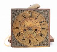 Tho. Blethin, Haverford West, a mid-1700s longcase movement and dial the eight-day duration movement