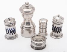 A mixed group of silver including; a pep