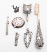 A mixed group of silver and plated items