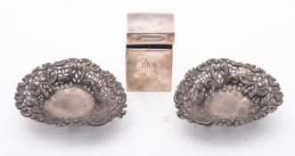 An Edward VIII silver playing card box b