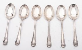 A set of six silver Old English pattern tea spoons by Joseph Round, Sheffield 1937, 90gms (2.9ozs.
