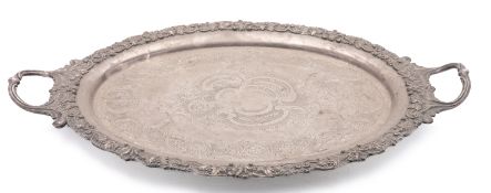 A large 19th century silver plate two ha