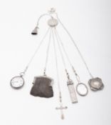 A mixed group of silver and silver plate