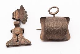 An American silver napkin clip/holder by