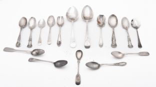 A mixed group of silver and silver plate