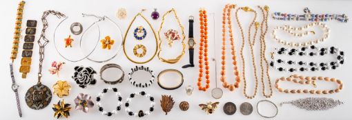 A large quantity of costume jewellery an