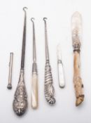 A mixed group of silver and silver plate